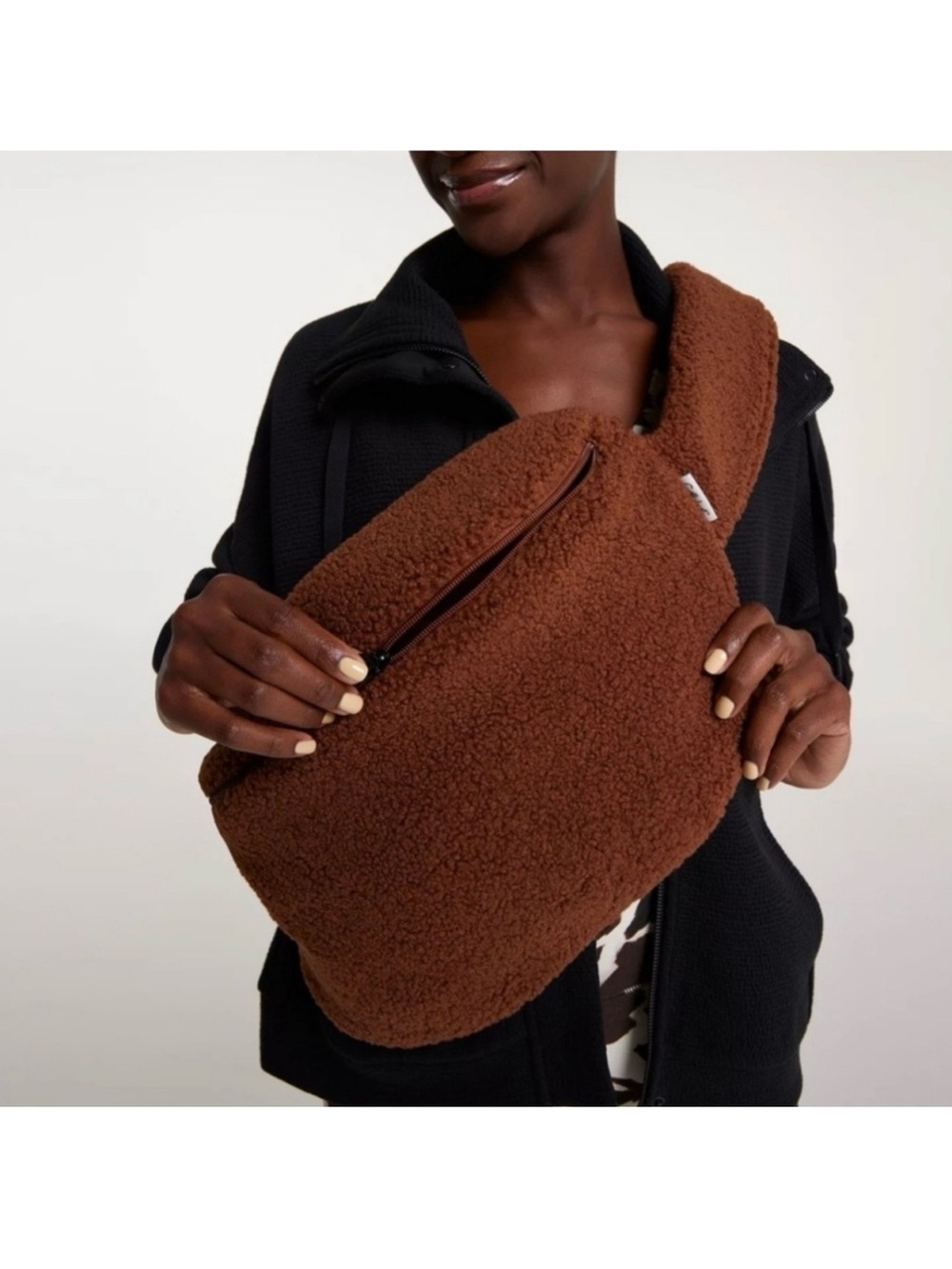 CALIA brown sherpa crossbody bag